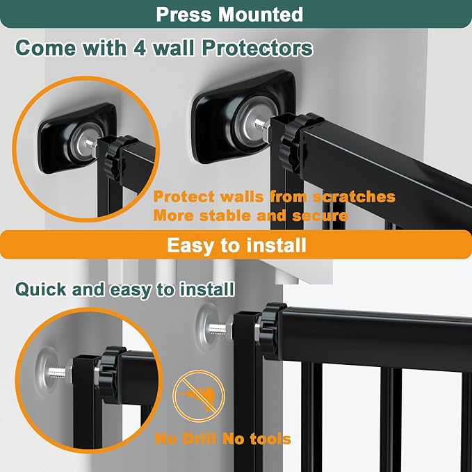 40.55" Tall, 53.74-61.61 Inch Wide, 1.37" Ultra Narrow Spacing Dog Pet Baby - Image 4