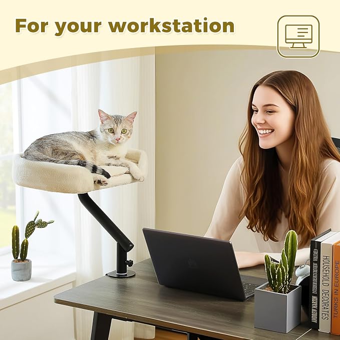 PAWZ Road Cat Desk Bed for Indoor Cats, Cat Bed for Desk Supports Up to 50 lbs - Image 5