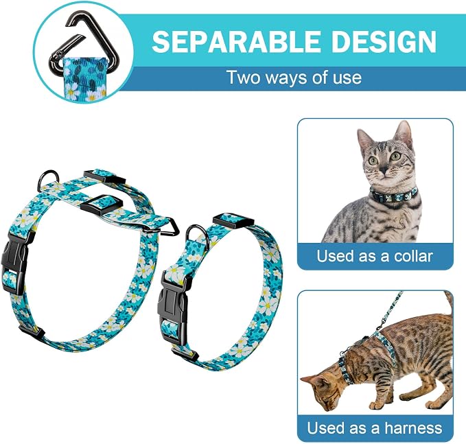 Hikiko Cat Harness and Leash Set Escape Proof Adjustable Walking Travel Cute - Image 3