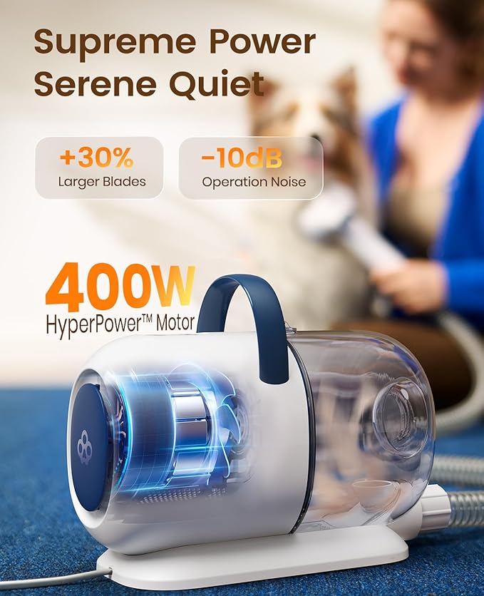 oneisall Dog Grooming Vacuum, 15000Pa Pet Vacuum Kit Shedding 99% Pet Hair - Image 5