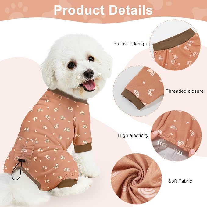 Bienbee Dog Pajamas, 4 Pack Dog Recovery Suit Shedding Suit Cute Soft Puppy - Image 6