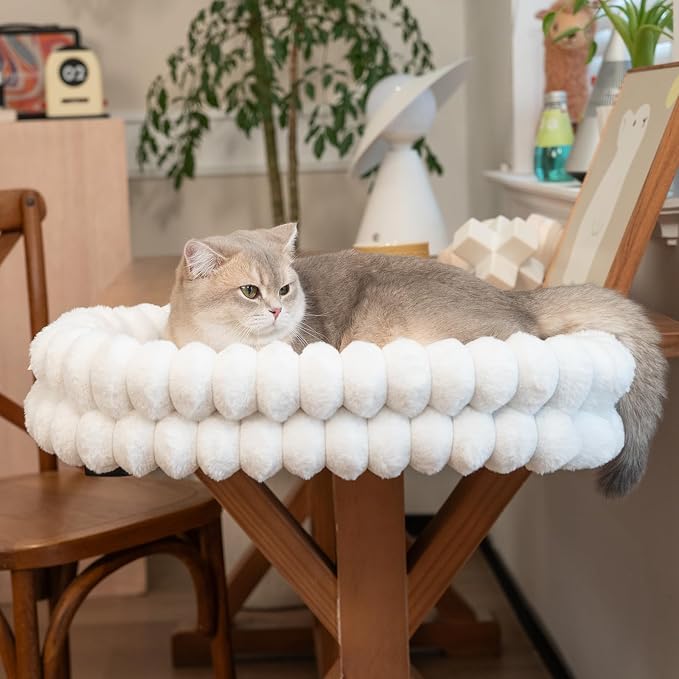 CHEERPALS Cat Desk Bed with Reversible Cushion, 90°Foldable Cat Hammock - Image 8