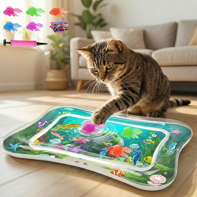 Interactive Cat Toy for indoor Cats, Upgraded Cat Water Mat by PANRIO
