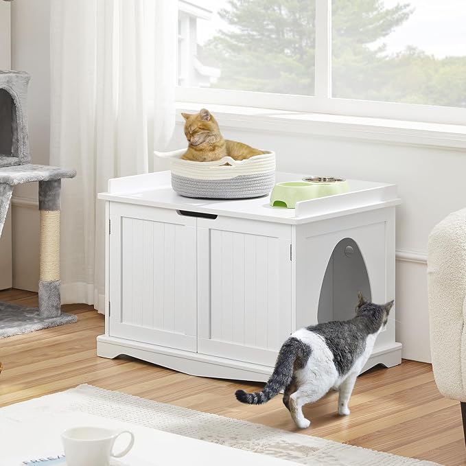 Yaheetech Cat Litter Box Enclosure, Hidden Litter Furniture, Cat Washroom - Image 2