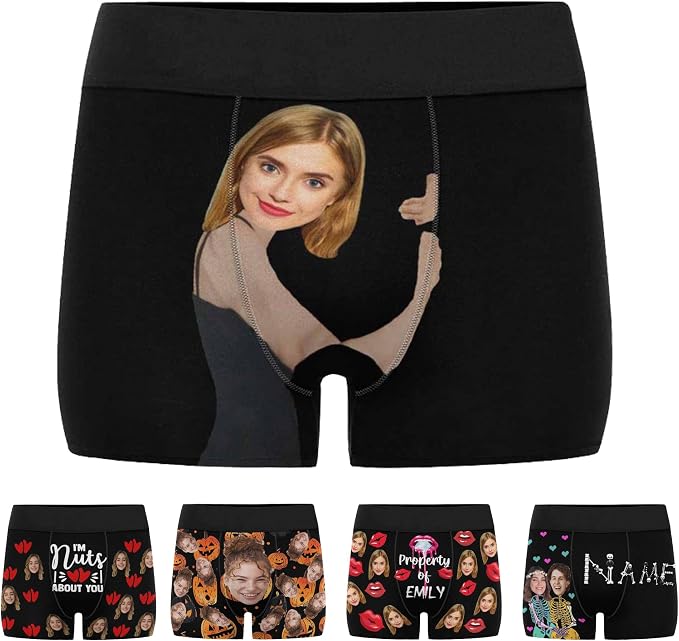 M YESCUSTOM Custom Faces Funny Short Briefs Gift by MYESCUSTOM