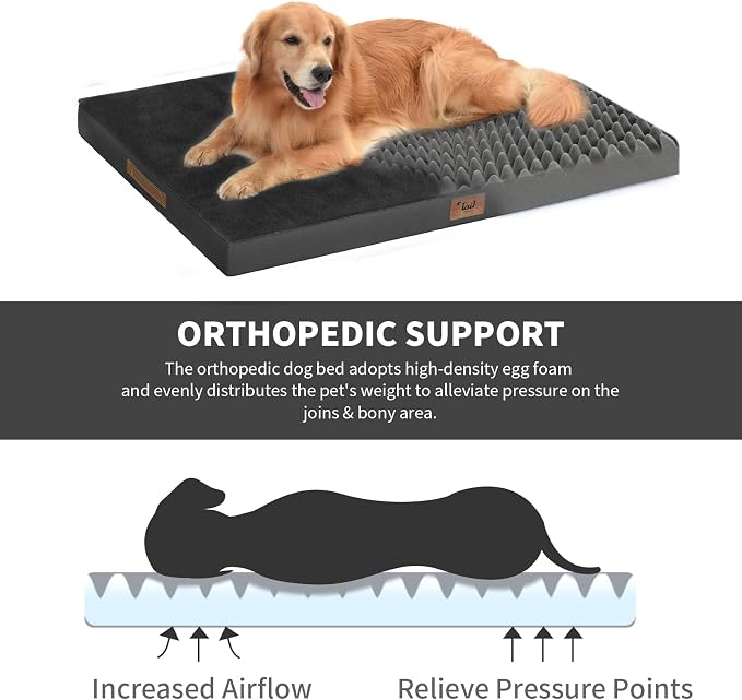 Plush Orthopedic Dog Bed for Medium Dogs & Puppies, Waterproof Dog Beds 29x18 - Image 4