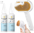 Pet Steam Brush for Dog & Cat – 3-in-1 Spray Hair Removal Comb for Shedding & by VVWVVW