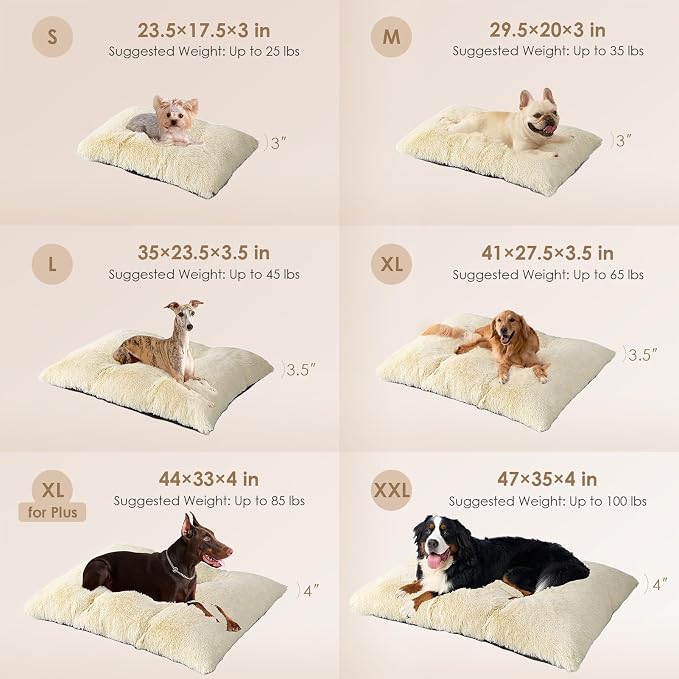 EHEYCIGA Fluffy Dog Crate Bed for Medium Dogs, Plush Faux Fur Crate Pad - Image 2