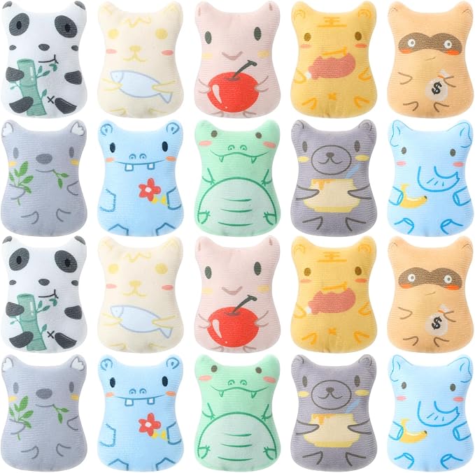 Gejoy 20 Pieces Catnip Toys for Indoor Cat Plush Kitten Cat Chew Toys Catnip by Unknown
