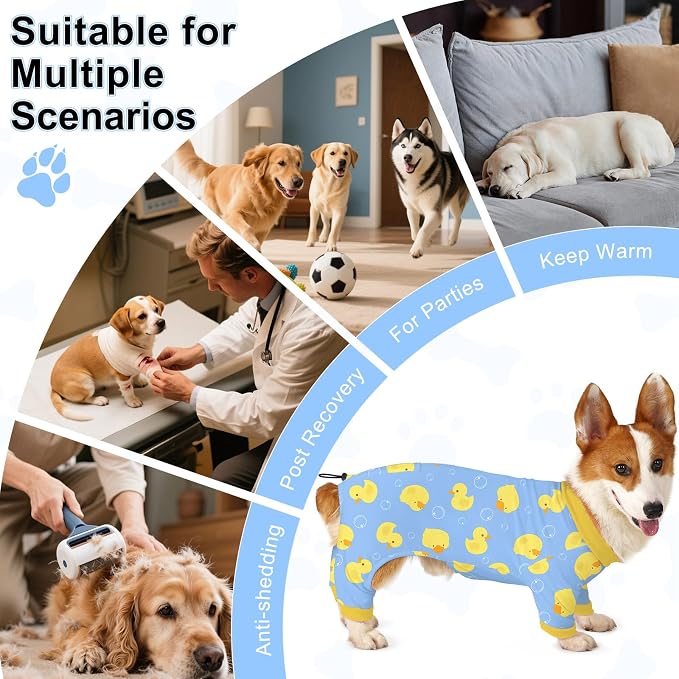 Bienbee Dog Pajamas, 4 Pack Dog Recovery Suit Shedding Suit Cute Soft Puppy - Image 7
