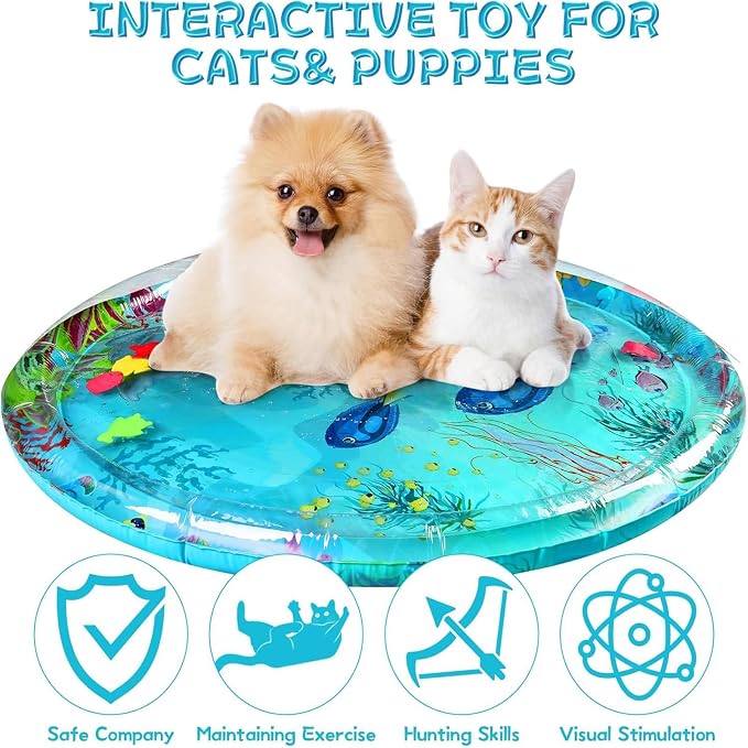 Aqua Cats Water Mat with Fish, Cat Dog Water Mat, Thickened Durable Non-Slip - Image 4