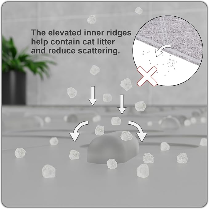 OHMO Cat Litter Mat Large Trapping Mat Premium Silicone Rubber 23.5x16 Semi - Image 3