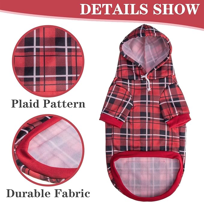 EXPAWLORER Plaid Dog Hoodie - Image 4