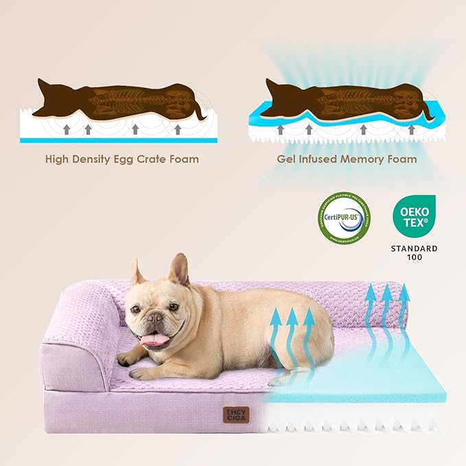 EHEYCIGA Orthopedic Dog Bed Medium Size Dogs, Memory Foam Dog Bed - Image 4