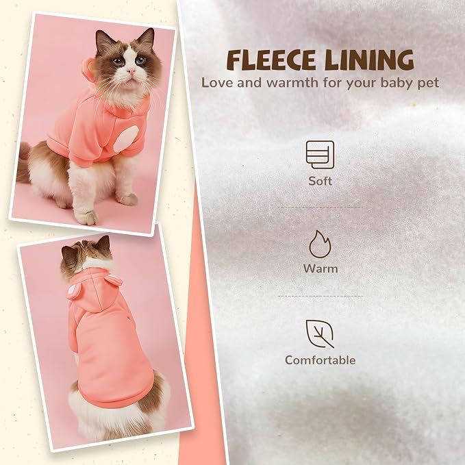 Small Dog Hoodie Soft Warm Fleece Fall Winter Dog Clothes Cute Puppy Sweaters - Image 3