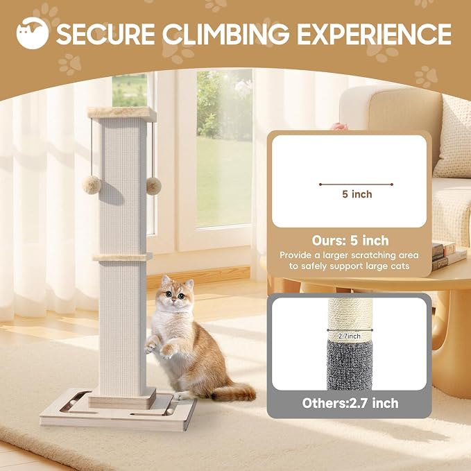 Large Cat Scratching Post, 32 Inch Tall Heavy Duty Scratching Post - Image 4