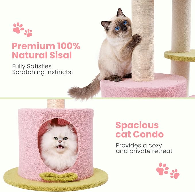 Max & Marlow Cat Tree Floor to Ceiling Cat Tower Height 95-108" Adjustable - Image 6