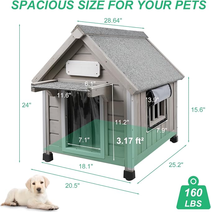 PetsCosset 20.5" L Outdoor Dog House - Image 3