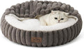 Cat Bed with Hooded Blanket, Round Fluffy Anti-Anxiety Pet Bed by COZYKISS