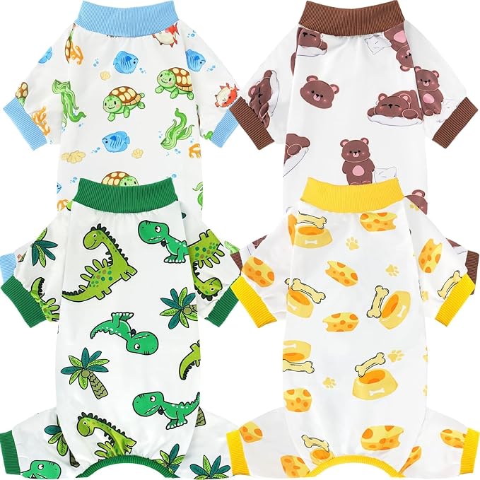 XPUDAC 4 Pack Dog Pajamas for Small Dogs, Puppy Clothes for Boy Girl Strechy by XPUDAC