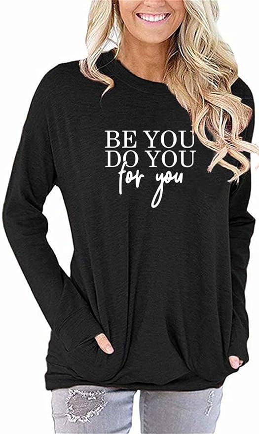 Akihoo Womens Casual Long Sleeve Tunic Tops Crew Neck Shirt Blouses - Image 3
