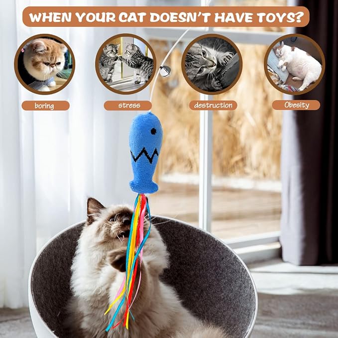 Fashion&cool Cat Wand Toy, Interactive Elastic String Stick Pole - Image 7