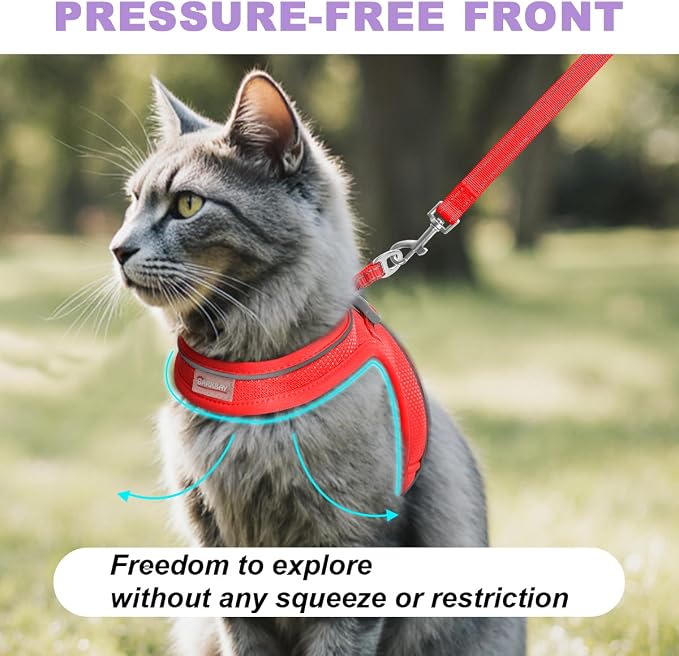 Cat Harness and Leash Set, Escape Proof Kitten Harness, Step in Adjustable Soft - Image 4