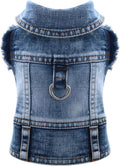 Cool Dog Jean Jacket Vest with D-Ring Blue Denim Dogs Outfits by DOGGYZSTYLE