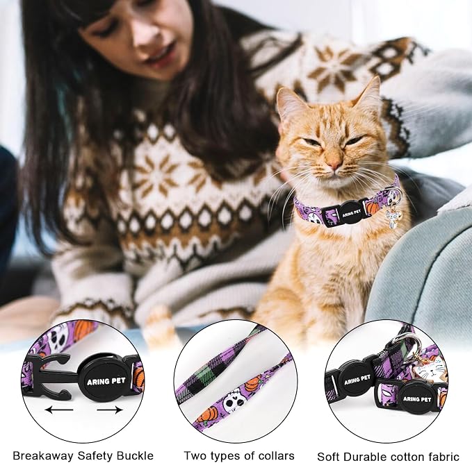 ARING PET 2 Pack Cat Collars-Cute Cat Collar Breakaway - Image 2