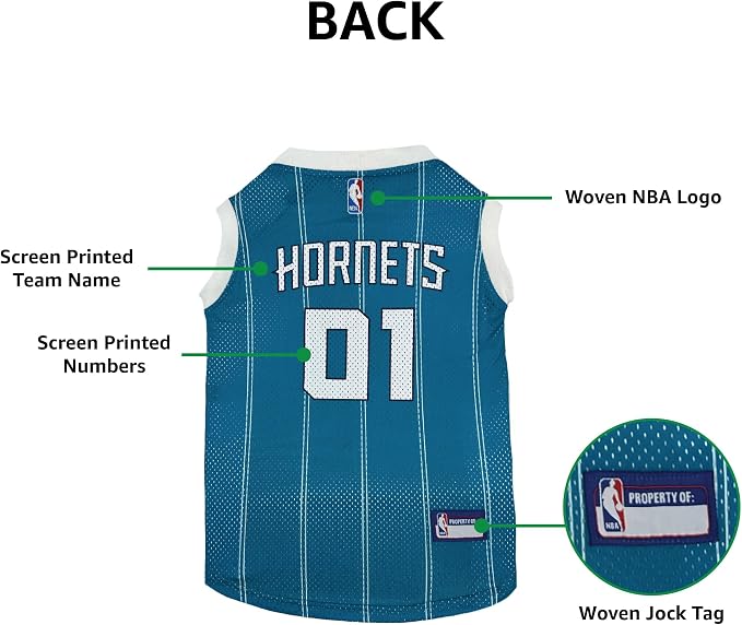 Pets First NBA Charlotte Hornets Dog Jersey, X-Small- Tank Top Basketball Pet - Image 6