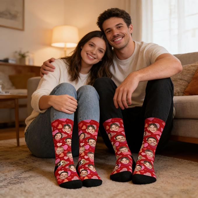 Artsadd Custom Face Socks for Women Men Cat Dog Lovers, Customized Unisex Funny - Image 3