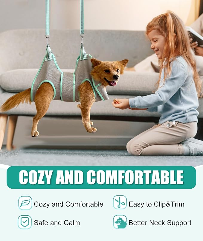 Dog Grooming Hammock Harness, Small Dog Groming Sling, Dog Nail Clipping Hanger - Image 2