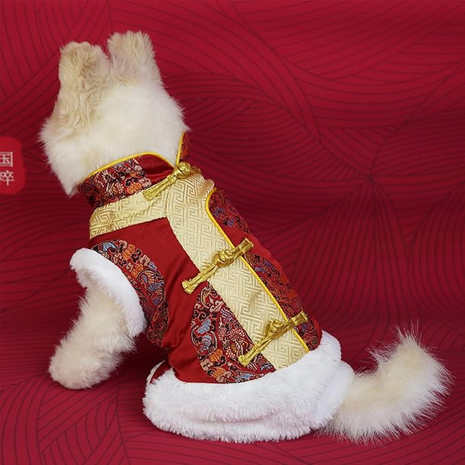 BAMY New Year Small Dog Coat Warm Cat Costume Winter Pet Clothes Vest of The - Image 3