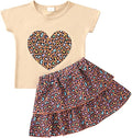Akyzic Little Girl Skirt Outfit Two Piece Spring Summer Outfit Butterfly Dress by Akyzic