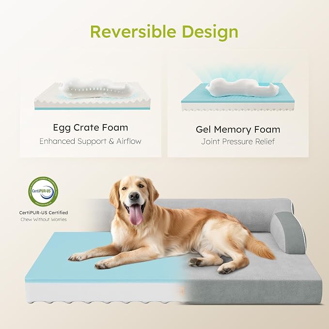 Large Orthopedic Dog Bed, Pet Bed Large Size Dog, Dual-Sided Cooling Beds - Image 3
