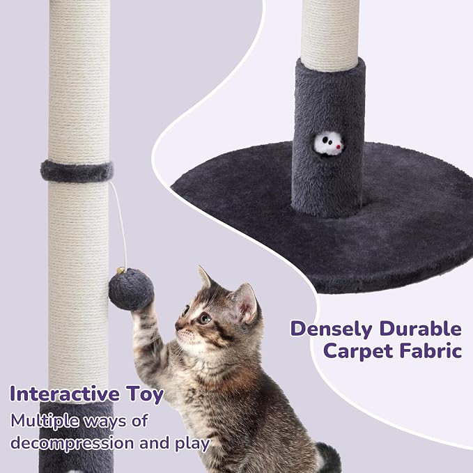 33'' Tall Cat Scratching Post for Adults Cats, Sturdy Large Scratch Pole - Image 4