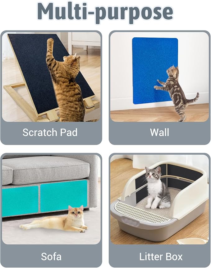 BNOSDM Cat Nail File Scratcher, 6 Pack Replaceable Stickyback Sandpaper - Image 4