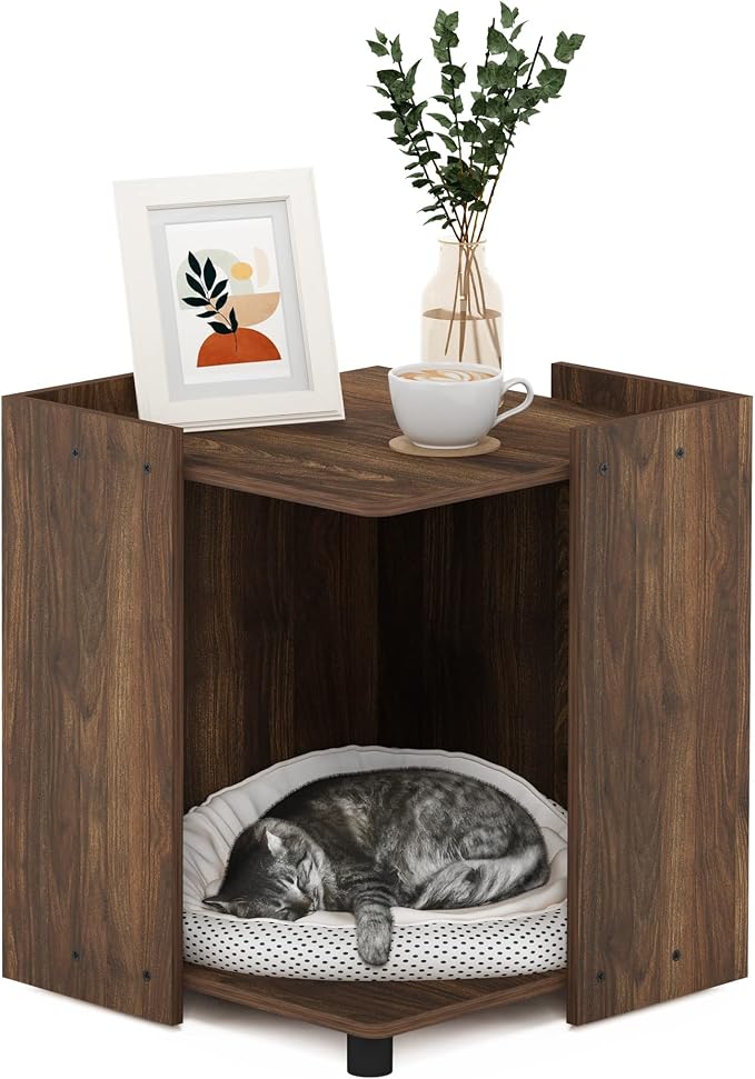 Furinno Peli Litter Box Enclosure, Columbia Walnut - Image 3
