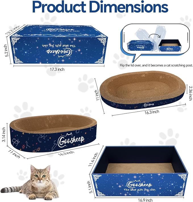 4-in-1 Cat Scratcher and Bed, 2 Scratching Pads & 2 Oval Loungers - Image 2