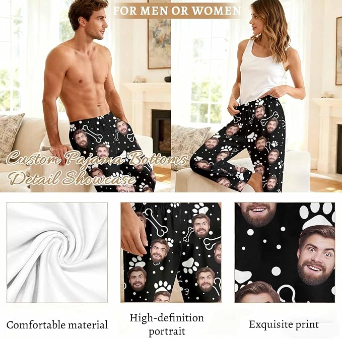 Custom Couple Pajama Pants Sock - Image 6