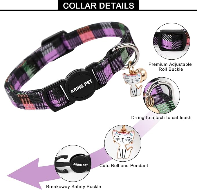 ARING PET 2 Pack Cat Collars-Cute Cat Collar Breakaway - Image 4