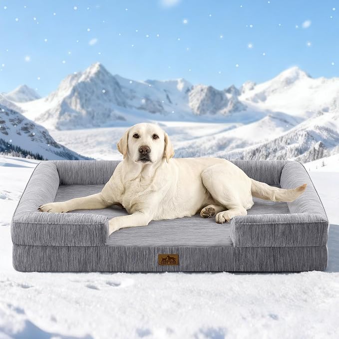Cooling Dog Bed for Large Size Dogs, Q-Max >0.4 Summer Cool Orthopedic Foam Pet by COZYKISS