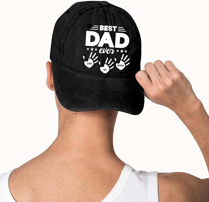 Personalized Vintage Washed Denim Dad Hat, Custom Baseball Cap - Image 7