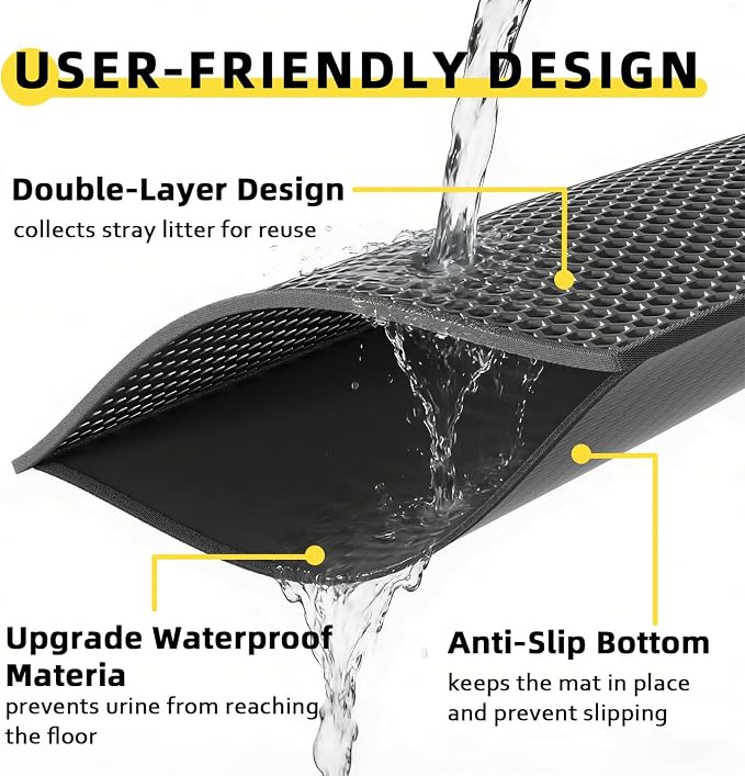 Cat Litter Mat, Waterproof/Urineproof, Scatter Control - Image 3