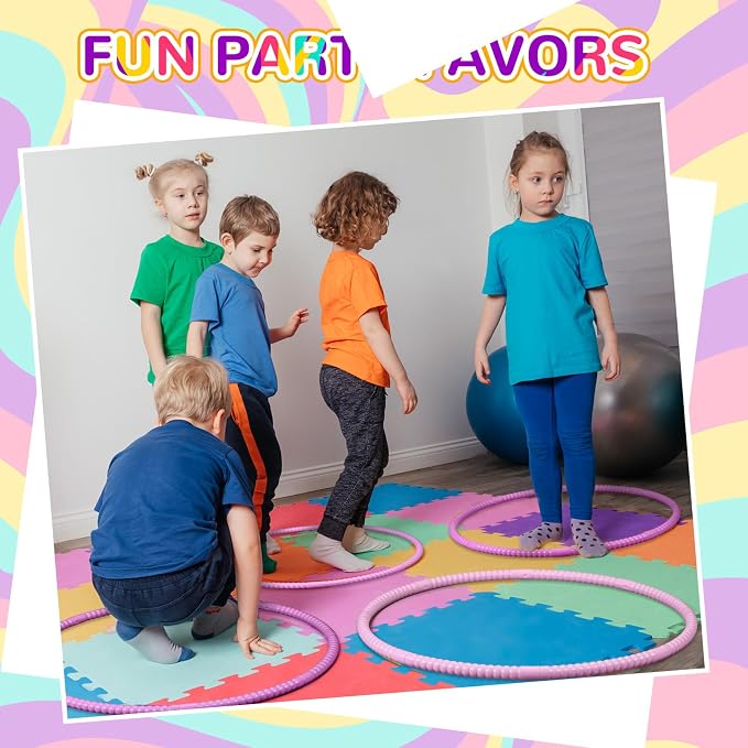 Sratte 12 Pcs Toy Hoop for Kid Detachable Adjustable Toy Hoop Colored Exercise - Image 6