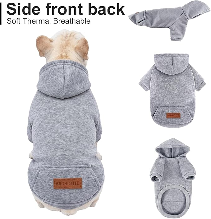 1 Pack Dog Hoodie Warm Hood Dog Sweater Cold Weather Small Dogs Sweatshirt - Image 4