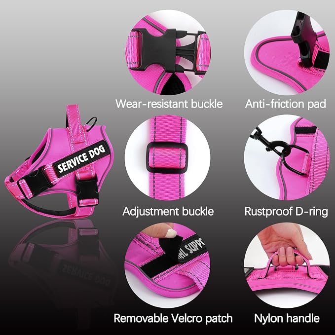 voopet Service Dog Harness, Emotional Support Pet Vest Harness, Reflective - Image 2