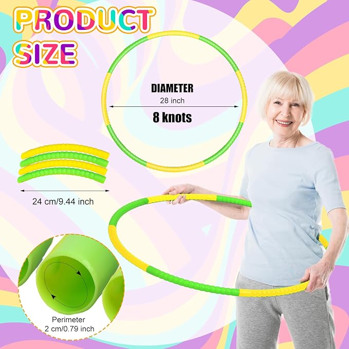 6 Pcs Exercise Hoop Detachable Fitness Rings Adjustable Plastic Toy Fitness - Image 3