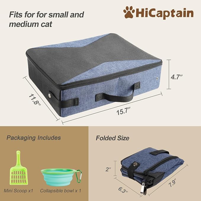 HiCaptain Portable Travel Litter Box, Foldable Cat Litter Box - Image 6