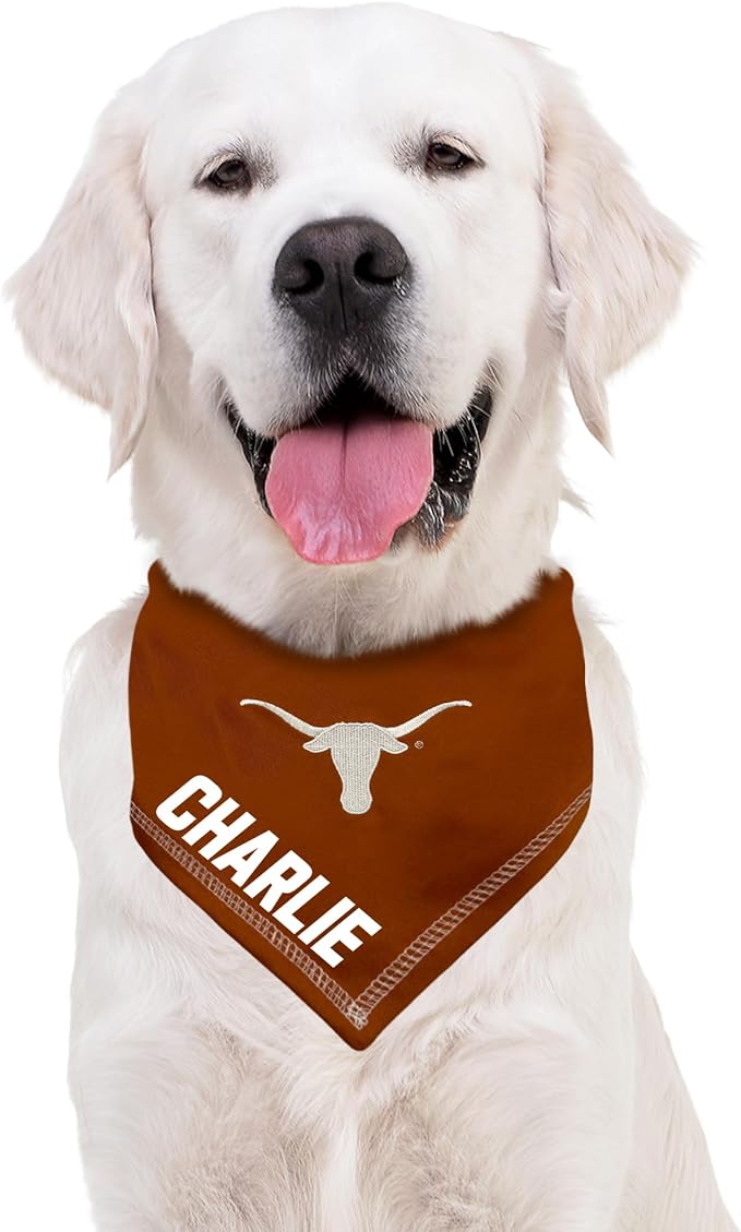 Pets First NCAA Texas Longhorns Personalized Tie Around Bandana - Image 3